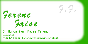 ferenc faise business card